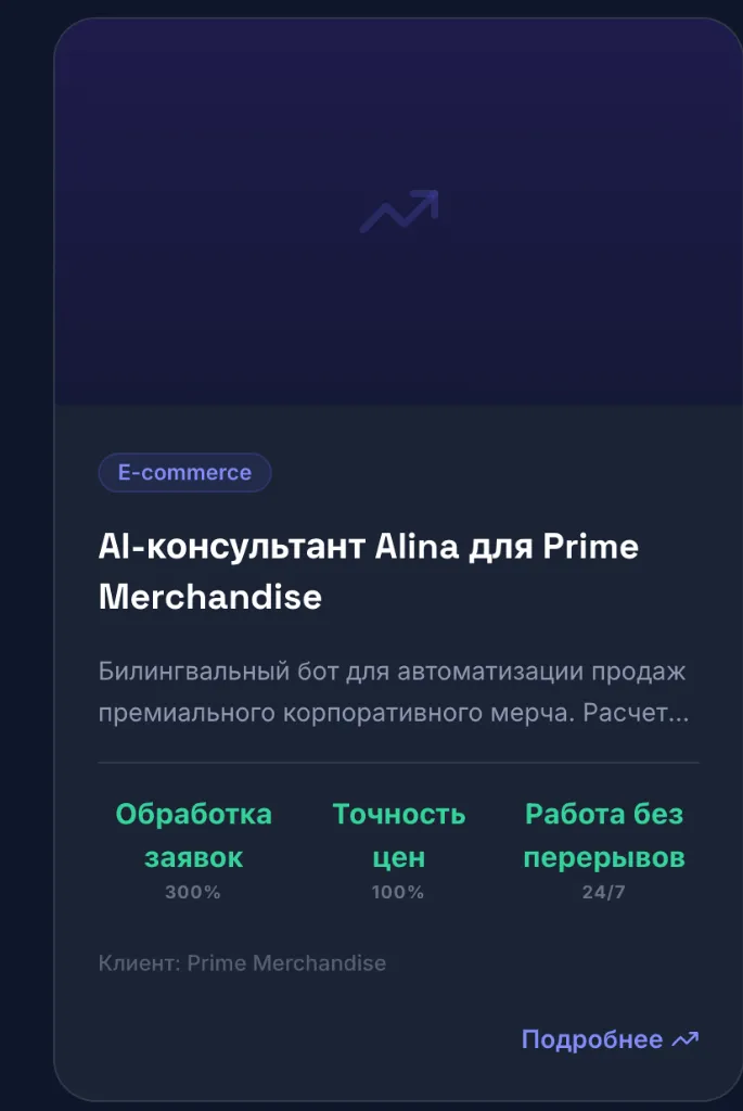 AI-консультант Alina для Prime Merchandise